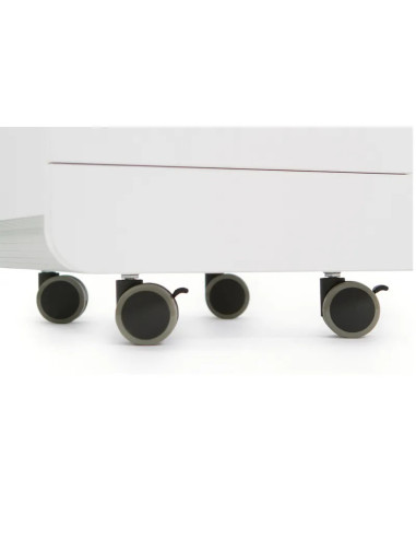 Mesa de manicura profesional WKM014 – Madera blanca y vidrio templado con extractor y espacio de almacenamiento