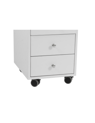 Professional White Manicure Table – 8 Drawers, Built-in Vacuum & Hand Rest Cushion