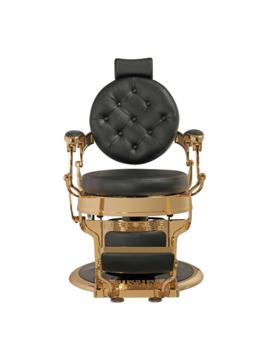  Igor Black & Gold Upholstered Barber chair – Vintage Retro