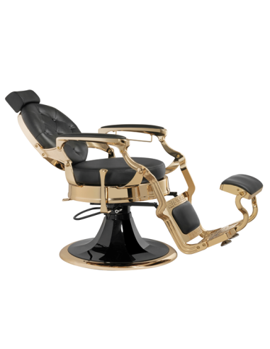  Igor Schwarz & Gold gepolsterter Barberstuhl – Vintage Retro