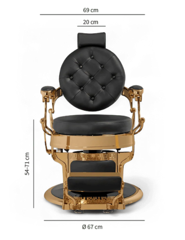  Igor Schwarz & Gold gepolsterter Barberstuhl – Vintage Retro