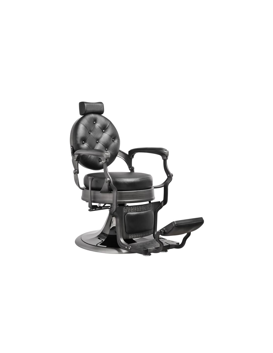  Poltrona barbiere Florence Black Gold con base imbottita Black Gold – Vintage di lusso per barbiere