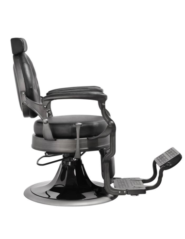  Cadeira de barbeiro Florence Black Gold com base estofada em Black Gold – Luxo Vintage para barbearia