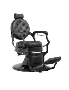 Sillón de barbero tapizado en negro Igor – Estilo retro vintage