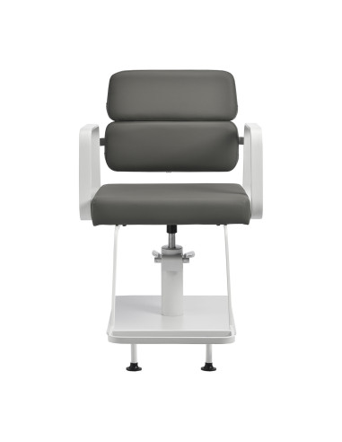 Fauteuil de coiffure Porto – Blanc & Gris 