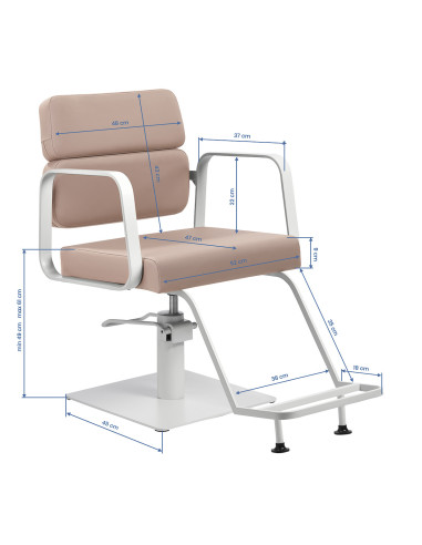 Sillón de peluquería Porto – Beige y blanco