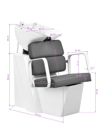 Porto Kappers wasbak Wit & Grijs – Elegant Comfort & Modern Design 