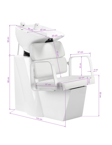 Porto Shampoo unit White & White 