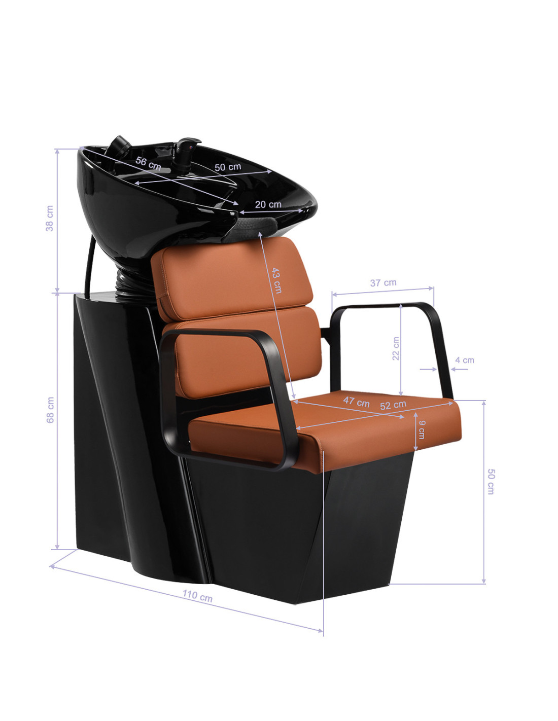 Porto Black & Orange Terracotta Shampoo unit 