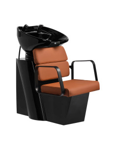 Porto Rückwärtswaschbecken aus Terrakotta in Schwarz und Orange