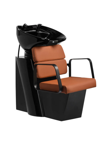 Lavacabezas de terracota negra y naranja Porto 