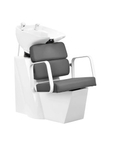 Lavatório de cabeleireiro Porto Branco e Cinza – Conforto Elegante e Design Moderno