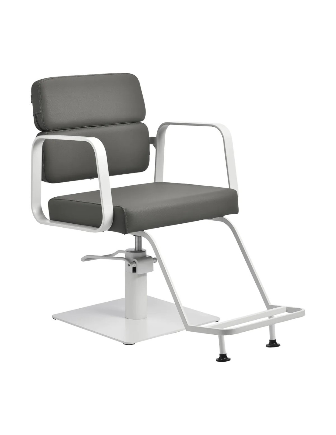 Fauteuil de coiffure Porto – Blanc & Gris 