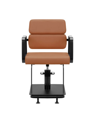 Sillón de peluquería Porto – Negro y naranja terracota