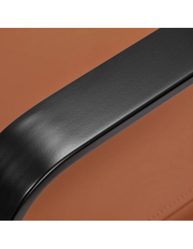 Fauteuil de coiffure Porto – Noir & Orange Terracotta 