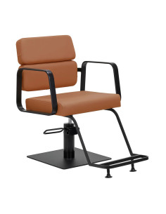 Fauteuil de coiffure Porto – Noir & Orange Terracotta