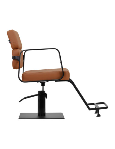 Fauteuil de coiffure Porto – Noir & Orange Terracotta 