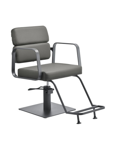 Sillón de peluquería Porto – Gris y Gris Cromo