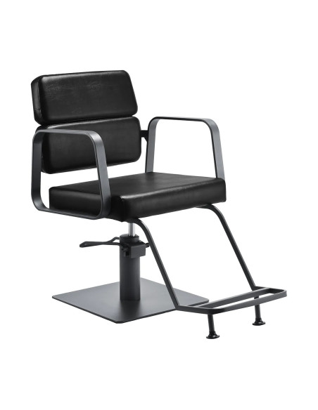 Fauteuil de coiffure Porto – Noir & Gris Chromé