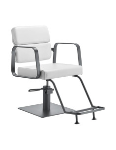 Fauteuil de coiffure Porto – Blanc & Gris Chromé