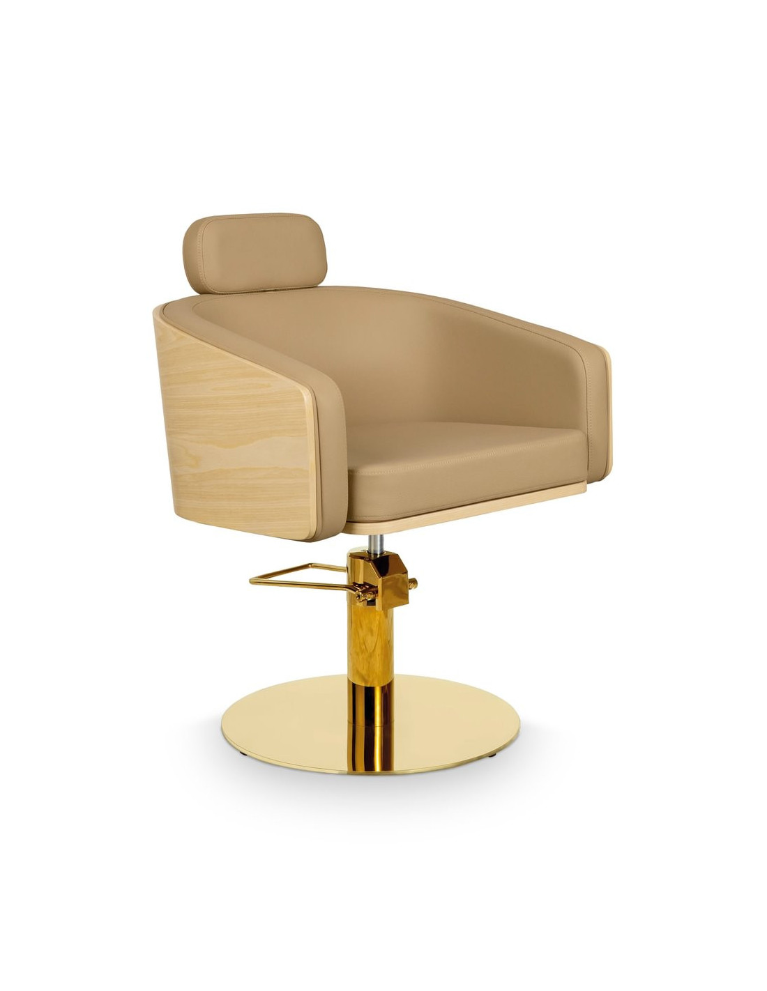 Cadeira de cabeleireiro ALYA Bege – Elegância e conforto profissional