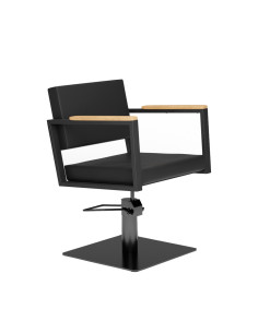 OCEAN Black Kappersstoel – Professionele elegantie en robuustheid