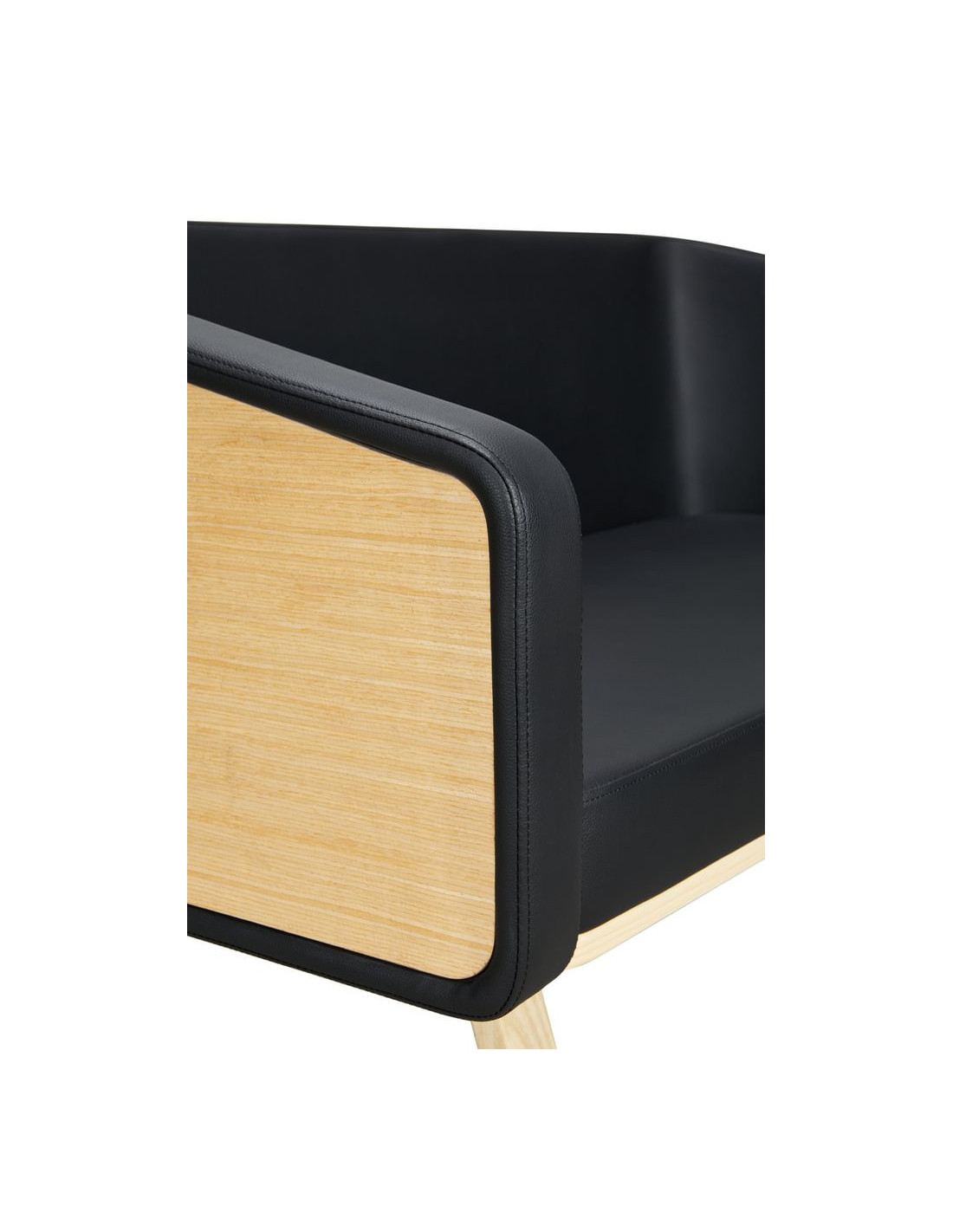 Sofá de espera preto Minsk – Elegância e conforto profissional