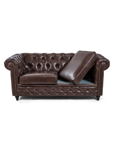 Divano da attesa Dock Brown – Elegante stile Chesterfield