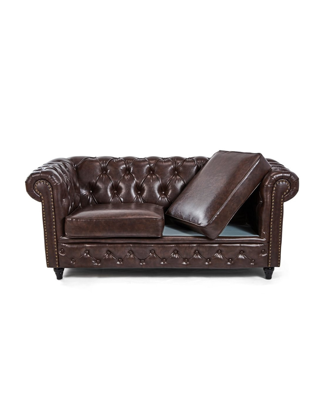 Dock Brown Wartesofa – Eleganter Chesterfield-Stil