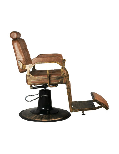 Fauteuil Barbier BOSS Cuoio Antico – Vieux Cuir Clair & Élégance Vintage 