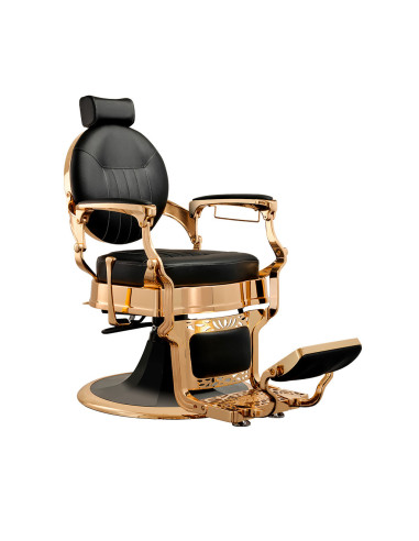 Poltrona da barbiere Syracuse Gold: eleganza dorata e comfort professionale 