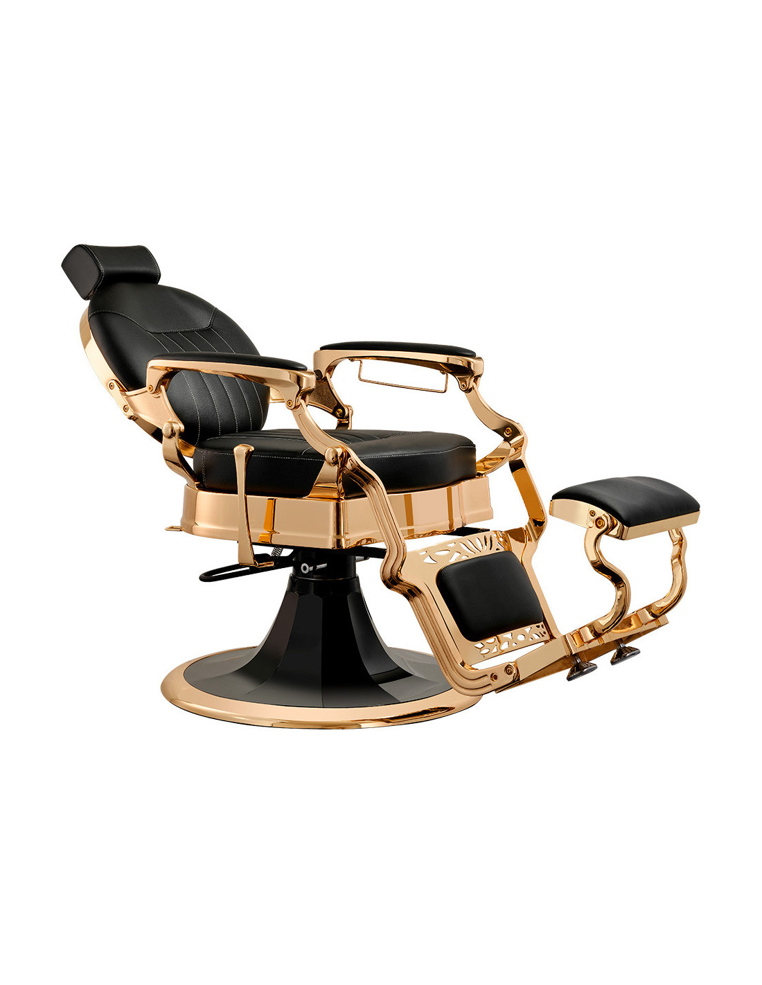 Poltrona da barbiere Syracuse Gold: eleganza dorata e comfort professionale 