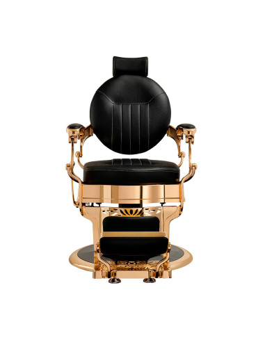Cadeira de barbeiro Syracuse Gold – Elegância dourada e conforto profissional 