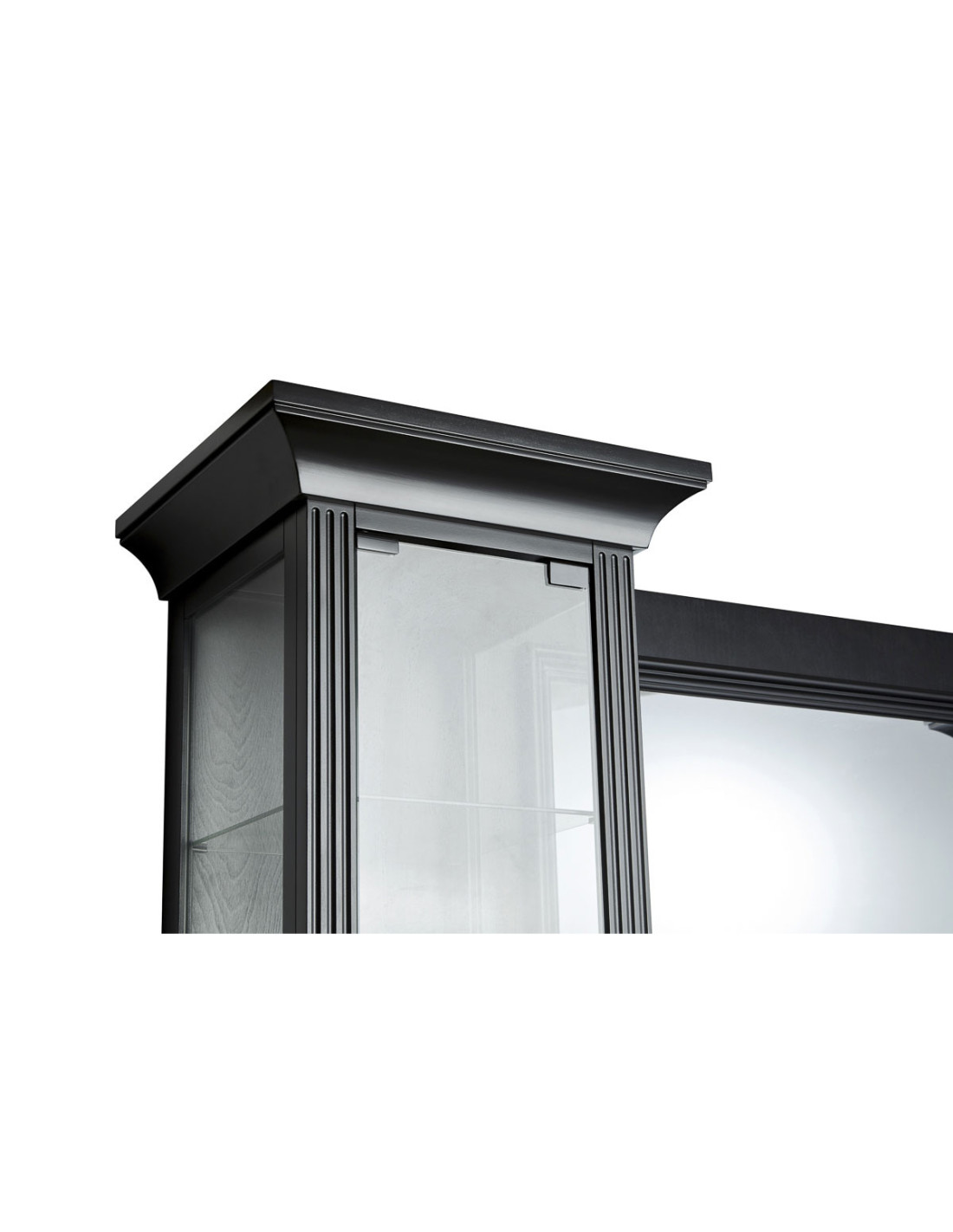 Stanowisko fryzjerskie WILLIAM 2B – Premium Retro Black z gablotami