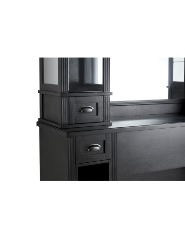 Poste de Coiffage Barbier WILLIAM 2B – Noir Rétro Premium avec Vitrines 