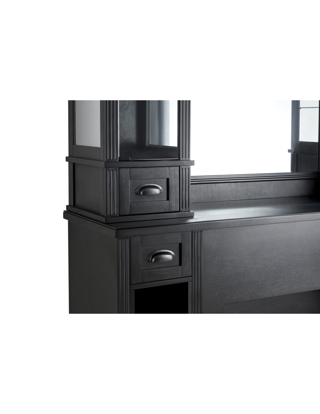 WILLIAM 2B Barber Styling Station – Premium Retro Zwart met Vitrines