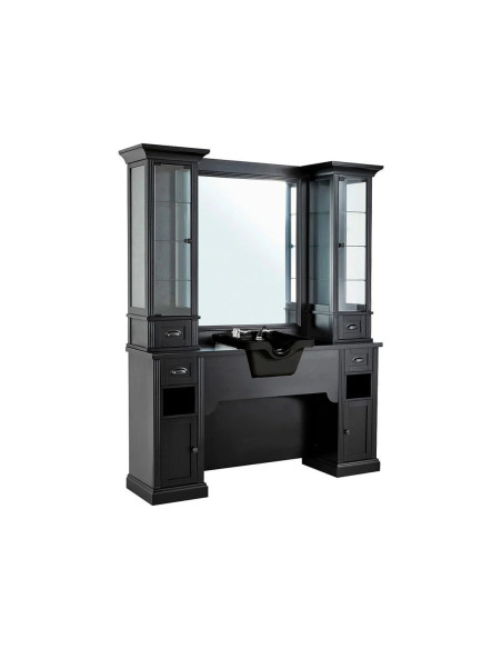 Stanowisko fryzjerskie William 1B Barber Styling Station z umywalką – Retro Black Pro