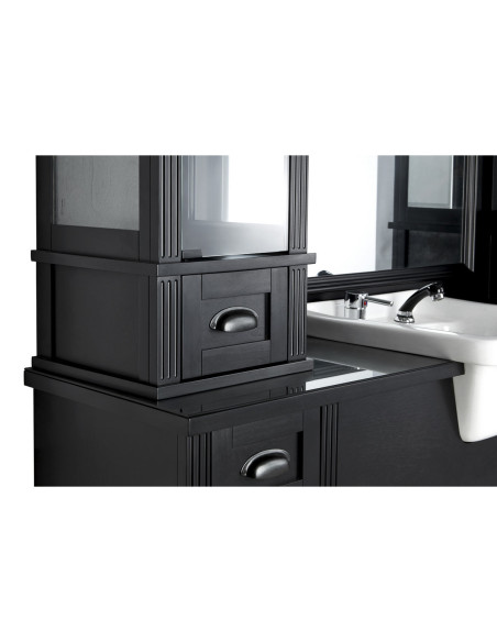 Estação de Barbearia William 1B com Lavatório – Retro Black Pro