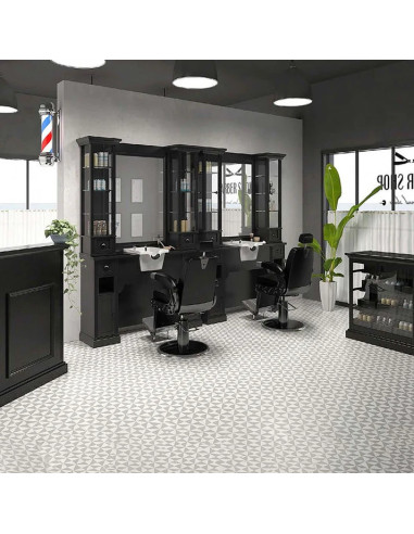 Postazione da barbiere William 1B con lavabo – Retro Black Pro