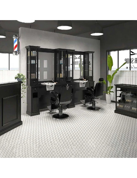 Poste de Coiffage Barbier William 1B avec Vasque – Noir Rétro Pro 