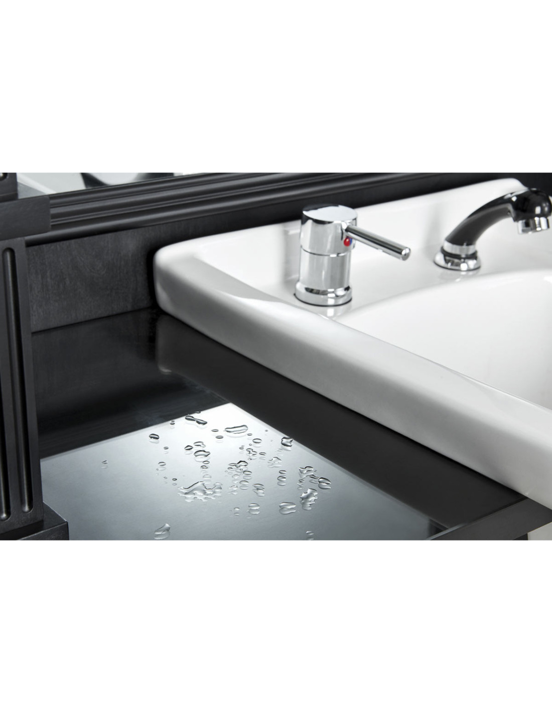 William 1B Barber Styling Station met wastafel – Retro Black Pro