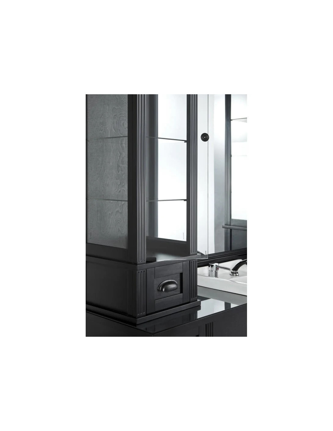 William 1B Barber Styling Station with Basin – Retro Black Pro