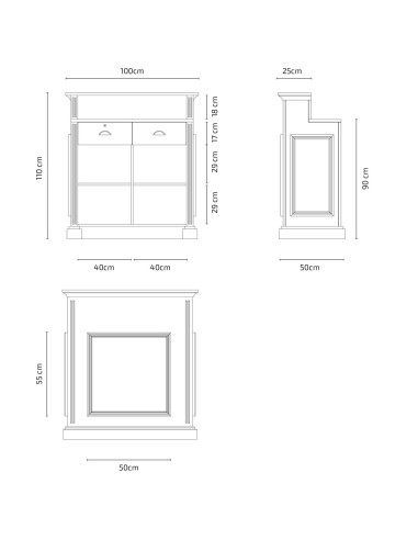 Bancone reception Barber EARL – Bancone reception nero retrò