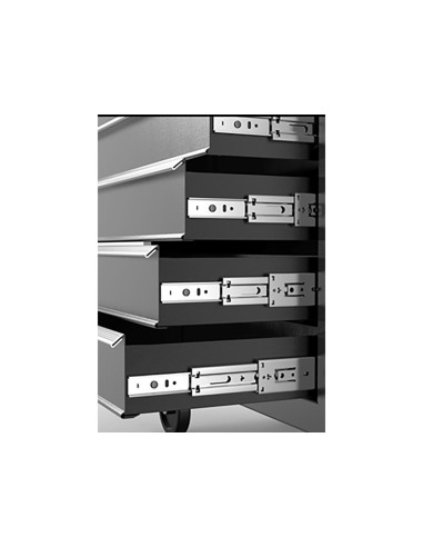 Wózek CRUX Professional, czarny – 5 metalowych szuflad i kółka z hamulcem