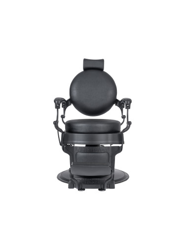 Fauteuil Barbier Noir CICERO - Confort Ergonomique pour Salons de Coiffure