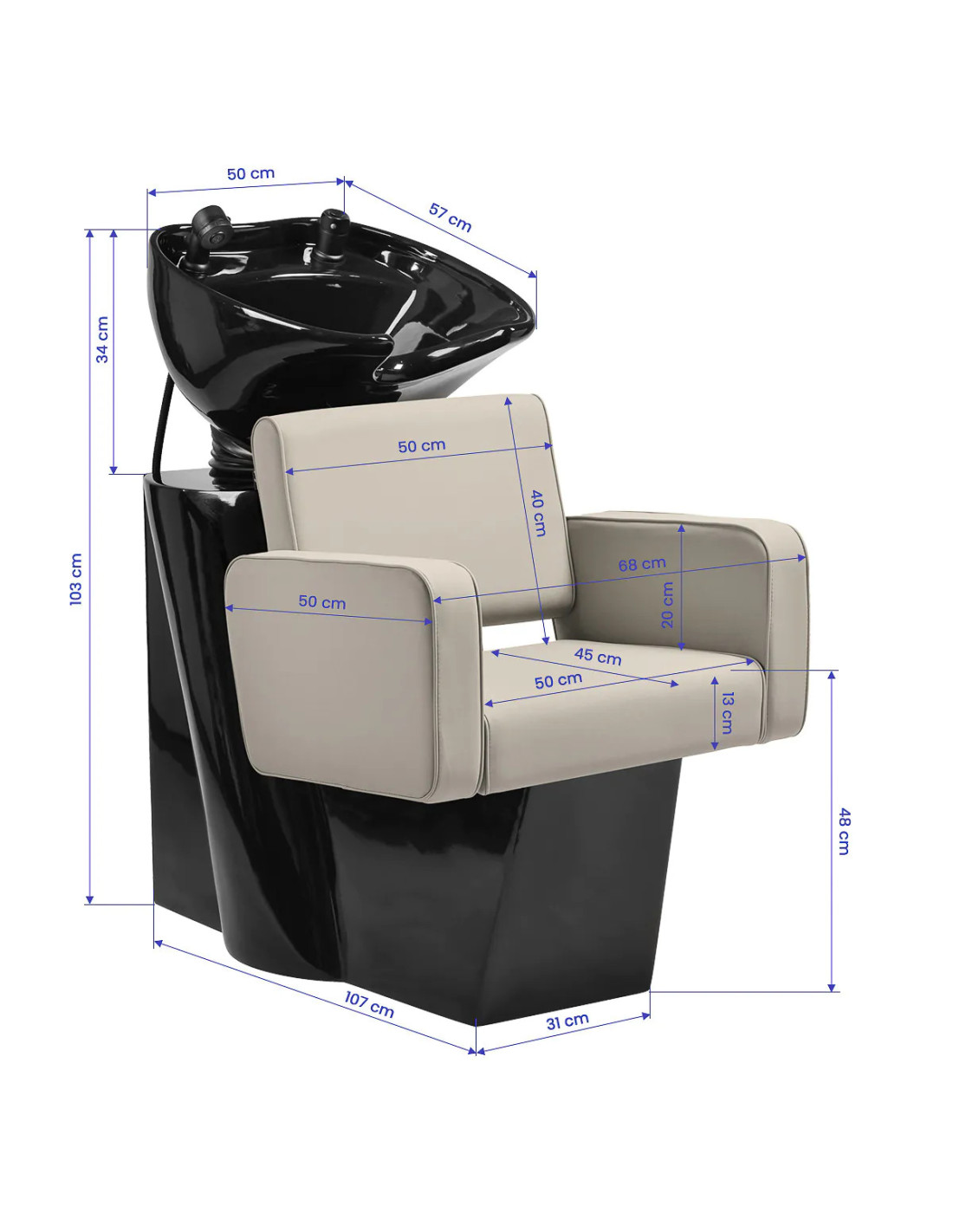 Bac de Lavage Coiffure Copenhague Gris-Beige – Confort Premium & Design Moderne 