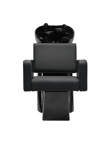 Lavabo da parrucchiere Copenhagen, completamente nero: design elegante e comfort premium