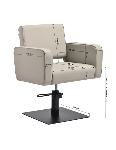 Sillón Copenhagen, gris-beige: comodidad superior y diseño moderno