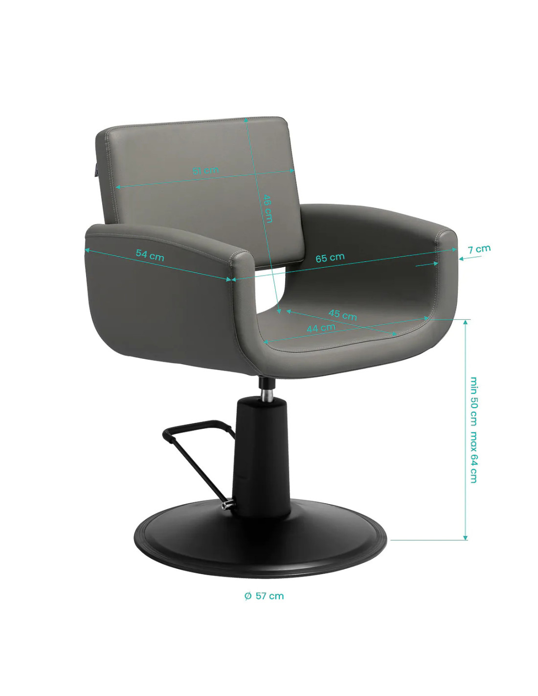 Poltrona da parrucchiere in pietra grigia di Napoli: design moderno e comfort premium