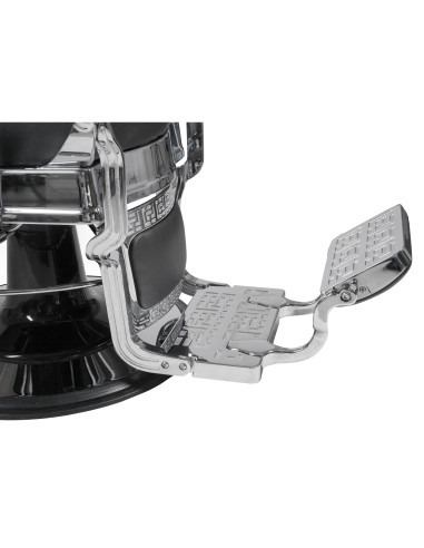 Moretti Vintage Black-Silver Barber chair for Comfort and Style in Hair Salon